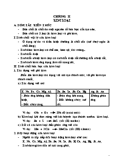 Giáo án Chương II Kim loại